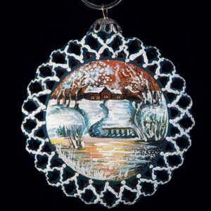 Ceramic decoration for the Christmas tree. Big flask  Article 123.
