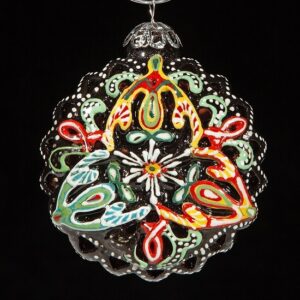 Ceramic decoration for the Christmas tree.  A small flask . Article 299
