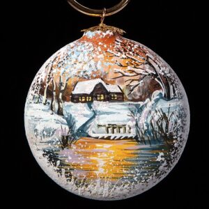 Ceramic decoration for the Christmas tree.  Big flask Article 123.