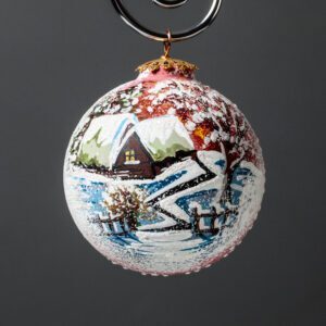 Ceramic decoration for the Christmas tree.  Small Ball Article 123.