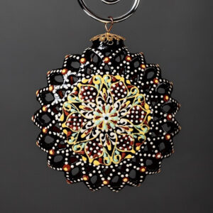 Ceramic decoration for the Christmas tree.  A small flask . Article 892