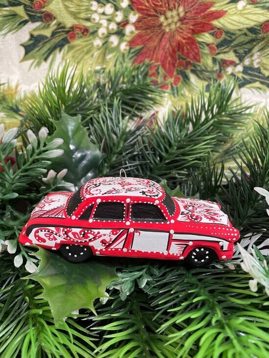 Ceramic decoration for the Christmas tree . A Car - Image 3