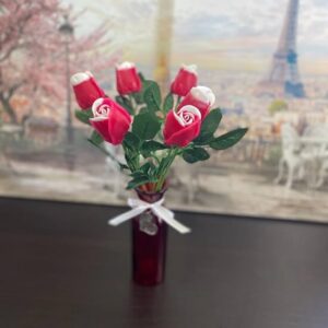 6 soap red roses for Valentine's Day!